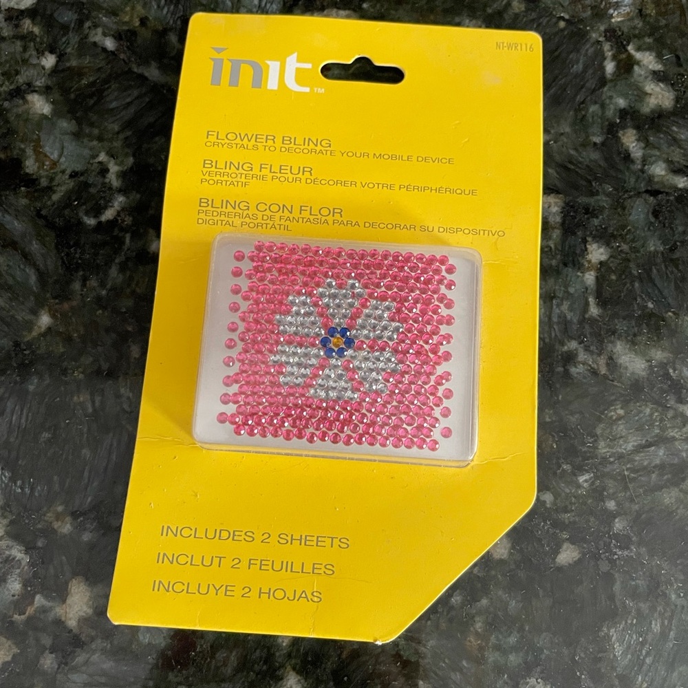 INIT Adhesive Phone Bling Sheets Set of 3: Dragonfly, Star and Flower